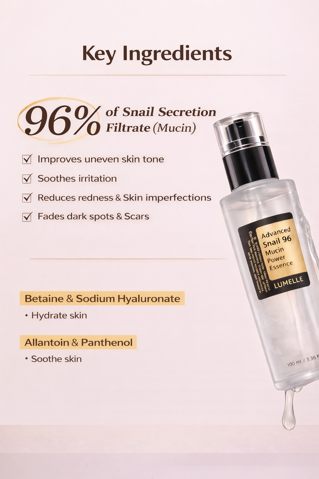 Lumelle™ Snail 96 Snail Mucin