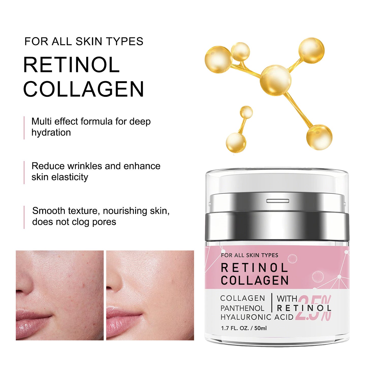 Collagen Face Moisturizing Cream Transparent