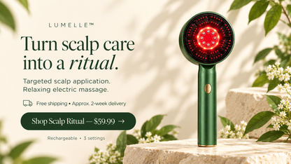 Lumelle Scalp Ritual botanical green and ivory brand hero
