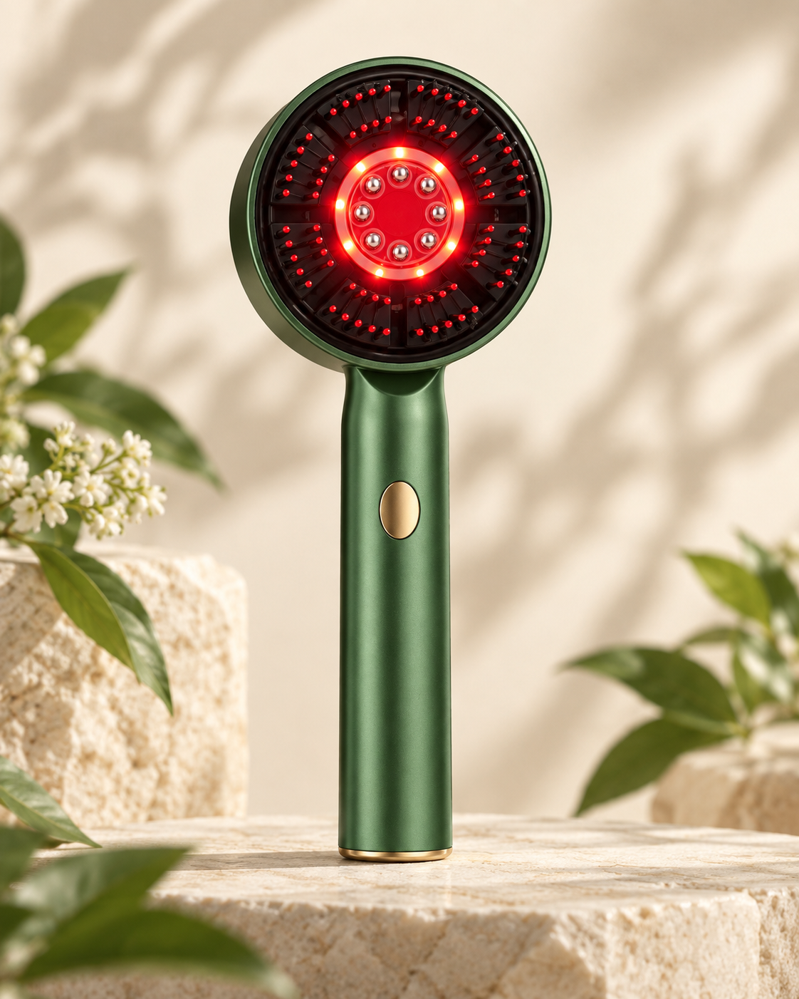 Lumelle Scalp Ritual green electric scalp applicator and massager